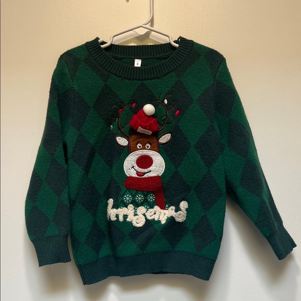 Green Reindeer Sweater